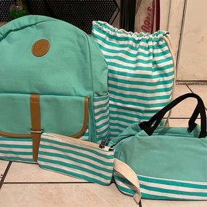 4 in 1 backpack, lunch bag, pencil bag and beach bag.